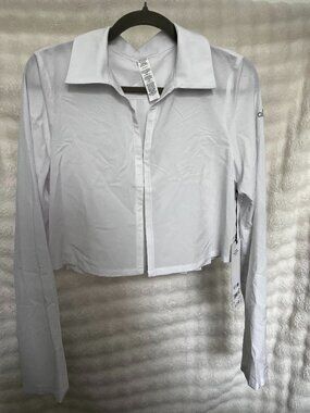 Alo Yoga NWT Cropped Take Me Out Button Up Shirt - White